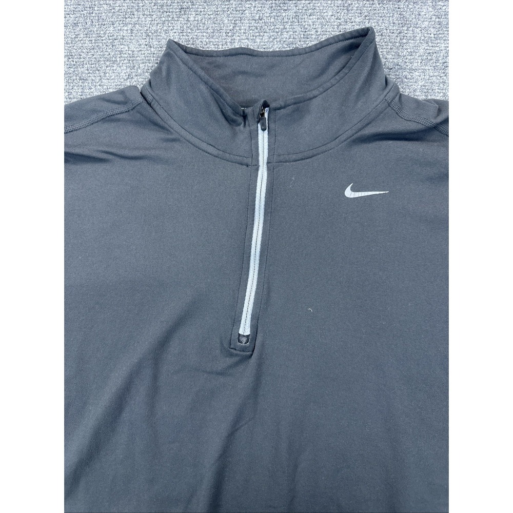 NIKE Dri-Fit Element Half Zip Running Pullover Shirt Men's L Heather Gray Hiking